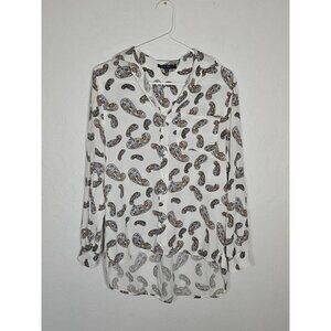 Velvet Heart Button Down Long Sleeve Paisley Long Sleeve Blouses Size XS